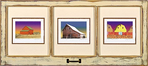 Three Pane Pumpkin Harvest - Framed